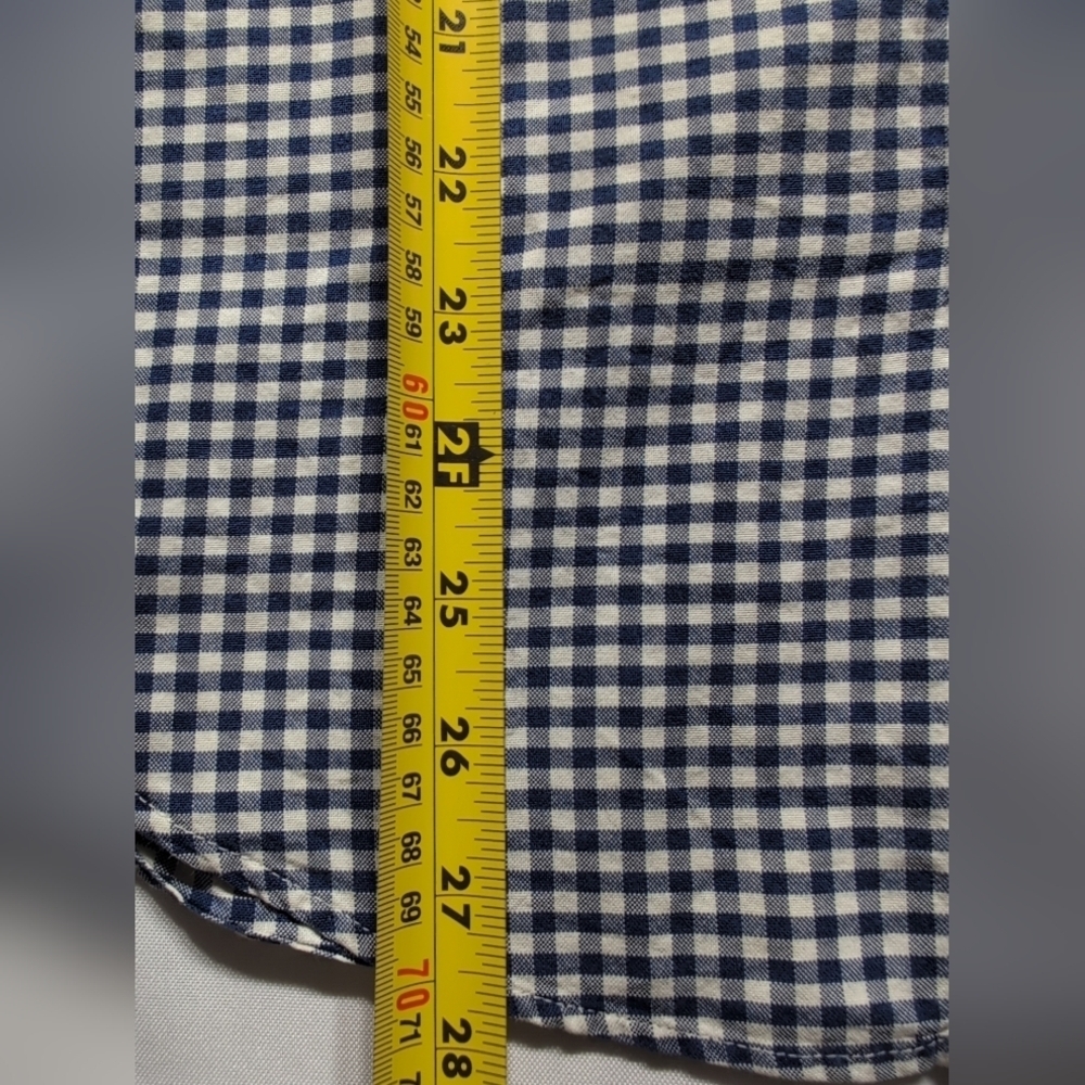 J. Crew Blue and White Casual Button Down Shirt with Gingham Pattern - Picture 4 of 7